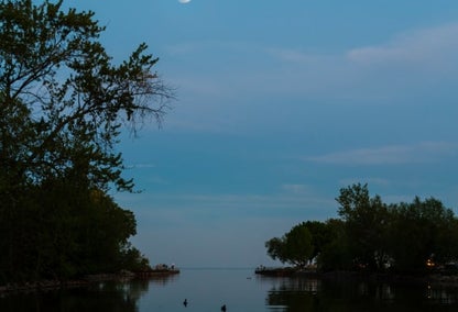 Moonlight at Marie Curtis Park waterfront in Long Branch