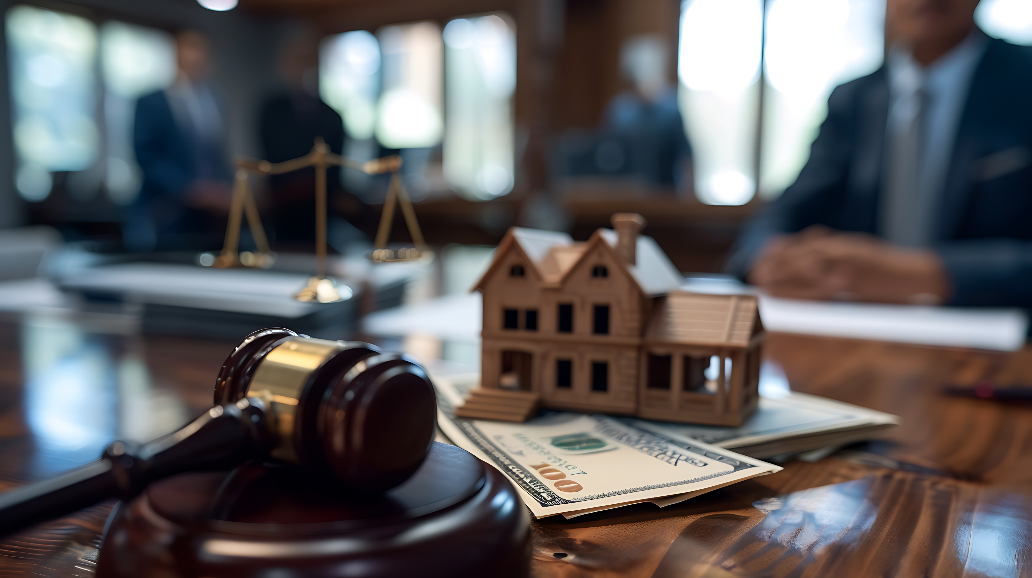 a legal auction scene for real estate, showcasing participants engaged in bidding wars, emphasizing tax lien sales, home investment, and the legal auction process, within a professional setting