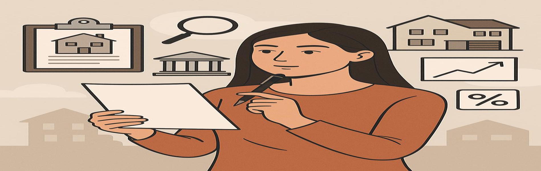 Desk with house cutout, keys, calculator, and paperwork, representing essential real estate terms every Canadian homebuyer or seller should know.